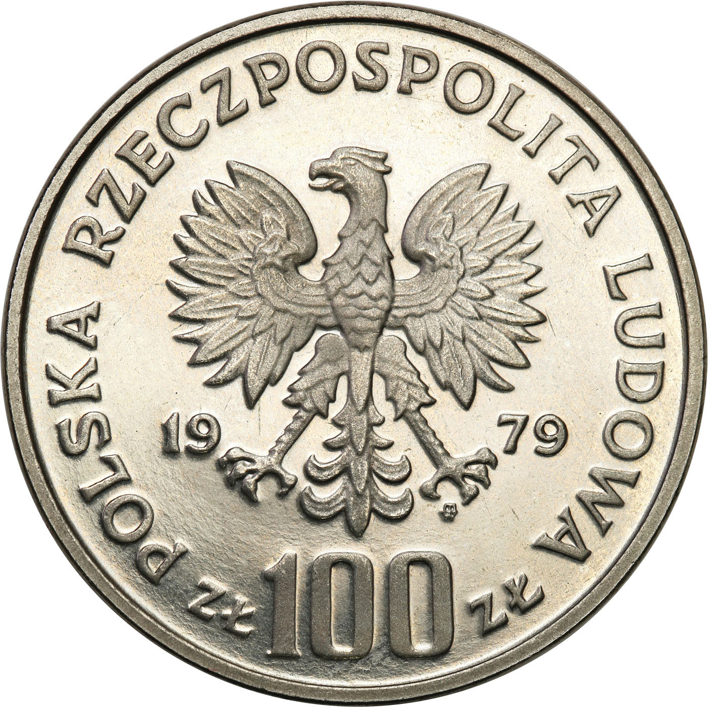 PRL. PRÓBA Nikiel 100 złotych 1979 – Ryś – RZADKOŚĆ
